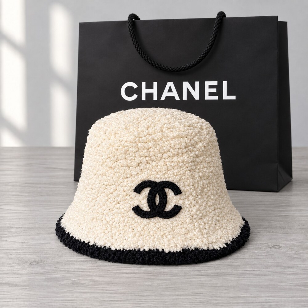 CHANEL Teddy Fleece CC Bucket Hat